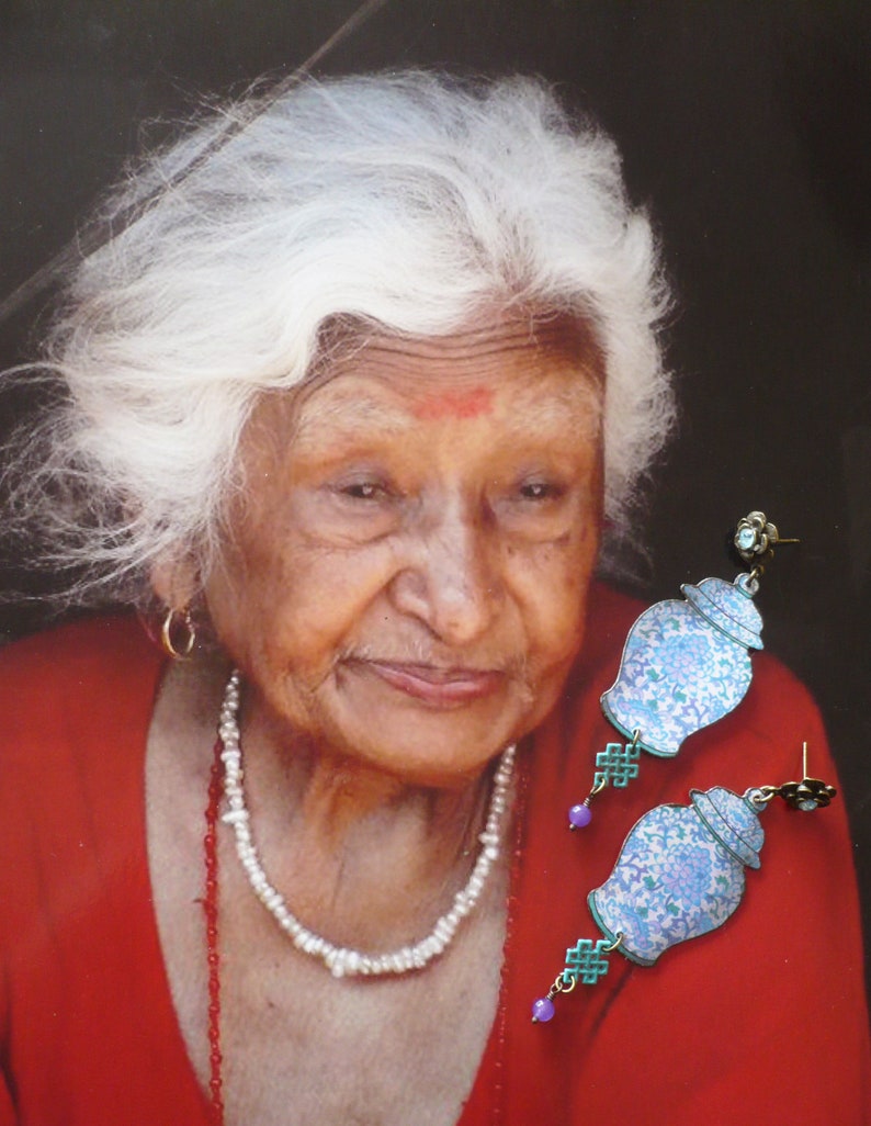 Boucles d'oreilles ethniques asiatiques, Bijoux chinois, look vintage, Fujigirls image 10
