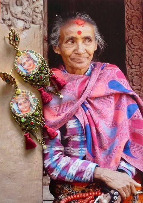 france e visa inde bijoux ethniques  d'oreilles nomade Boucles Etsy  indiennes