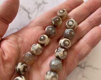 1 rang de perles en agate rustiques