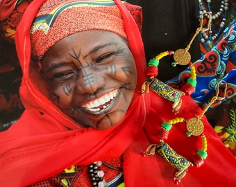 African Tribal Creoles - Tribal Hoop Earrings African - Ethnic Jewelry - Recycled Beads - Krobo Beads - Ghana - Fujigirls Jewelry