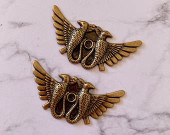 2 pendentifs en laiton oiseau Egyptien Horus