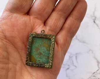 1 pendentif cadre oxydés pour obtenir une patine vert de gris