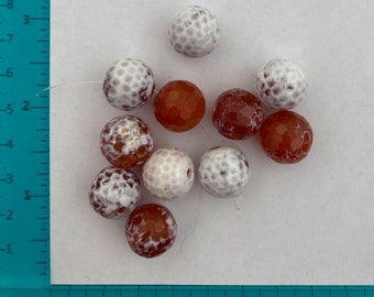 Lot de 11 grosses perles à facettes - Agates
