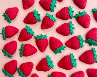 Strawberry edible Cake and cupcake toppers x12