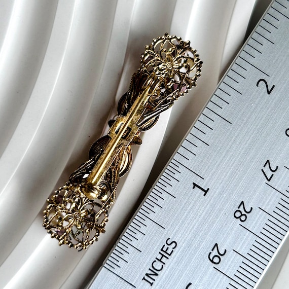 Vintage Miriam Haskell Style Unsigned Bar Pin wit… - image 4