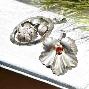 Antique 835 Silver Pendants, Germany, 1920s-1930s and 1950s, Handarbeit