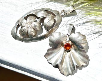Antique 835 Silver Pendants, Germany, 1920s-1930s and 1950s, Handarbeit