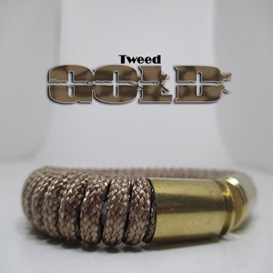 Gold Tweed Military and Second Amendment Paracord Bullet Bracelet
