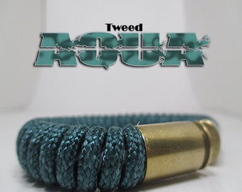 Aqua Tweed Military and Second Amendment Paracord Bullet Bracelet