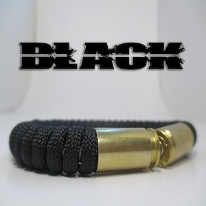 Black Military and Second Amendment Paracord Bullet Bracelet (40 cal , .45ACP)