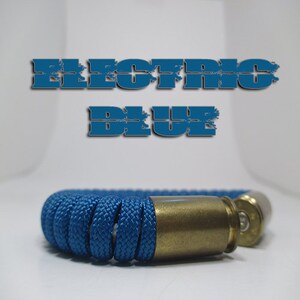 Electric Blue Military and Second Amendment Paracord Bullet Bracelet