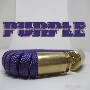 Purple Military and Second Amendment Paracord Bullet Bracelet