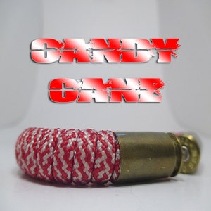 Candy Cane Military and Second Amendment Paracord Bullet Bracelet