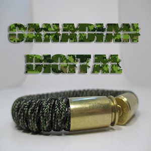 Canadian Digital Military and Second Amendment Paracord Bullet Bracelet