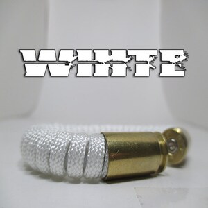 White Military and Second Amendment Paracord Bullet Bracelet