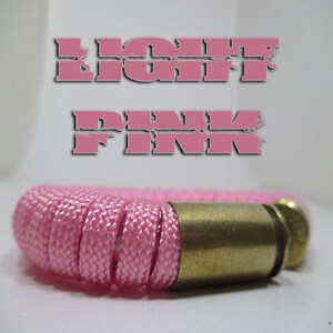 Light Pink Military and Second Amendment Paracord Bullet Bracelet