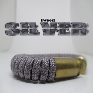 Silver Tweed Military and Second Amendment Paracord Bullet Bracelet