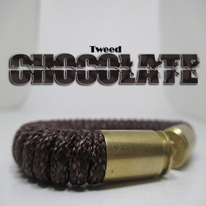 Chocolate Tweed Military and Second Amendment Paracord Bullet Bracelet