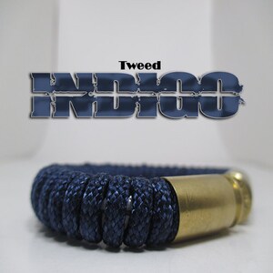 Indigo Tweed Military and Second Amendment Paracord Bullet Bracelet