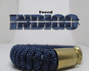 Indigo Tweed Military and Second Amendment Paracord Bullet Bracelet