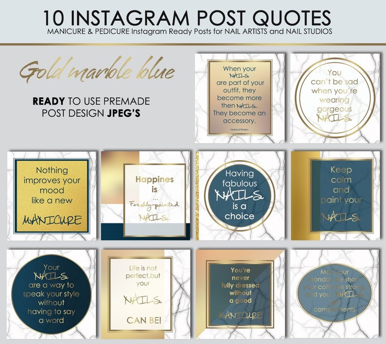 Instagram Facebook Ready Jpgs 104 Nail Insta Quotes Etsy