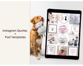 Instagram Feed Post Templates, Insta Pet Edition, Dog & Cat Lovers Ready Quotes, IG Animals Design, Pink Social Media Kit, Digital Download