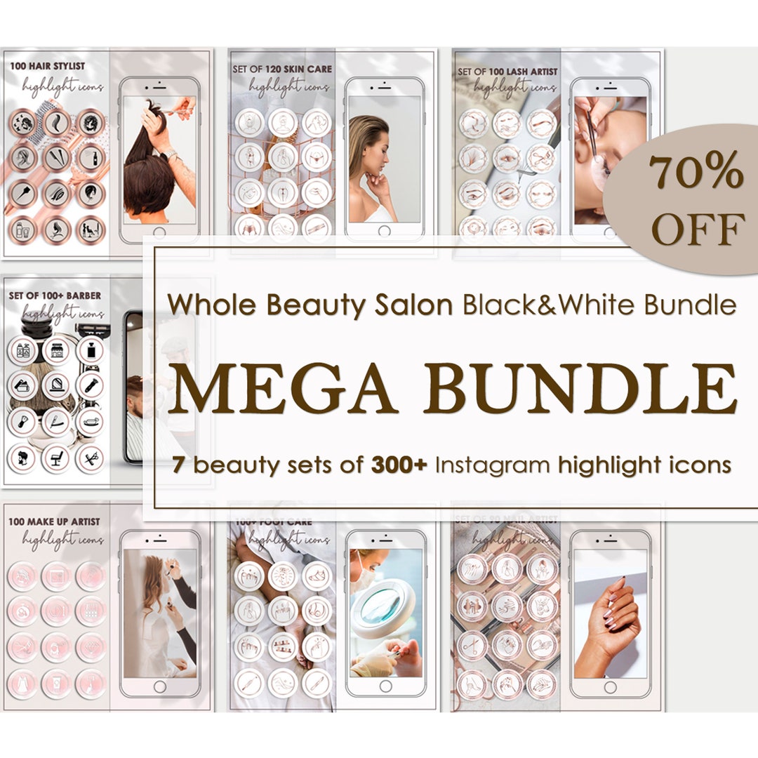 Instagram Story Highlight Icon Covers, BEAUTY SALON Mega IG Bundle ...