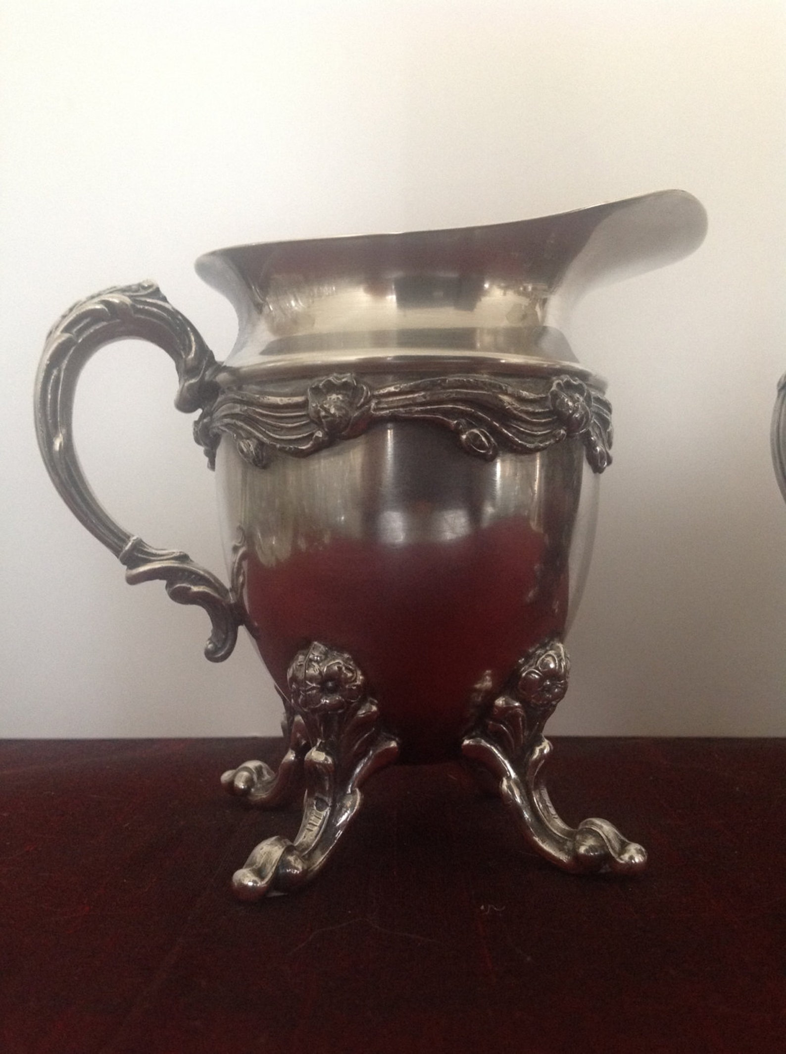 Vintage Silver on Copper Cream and Sugar Set Etsy