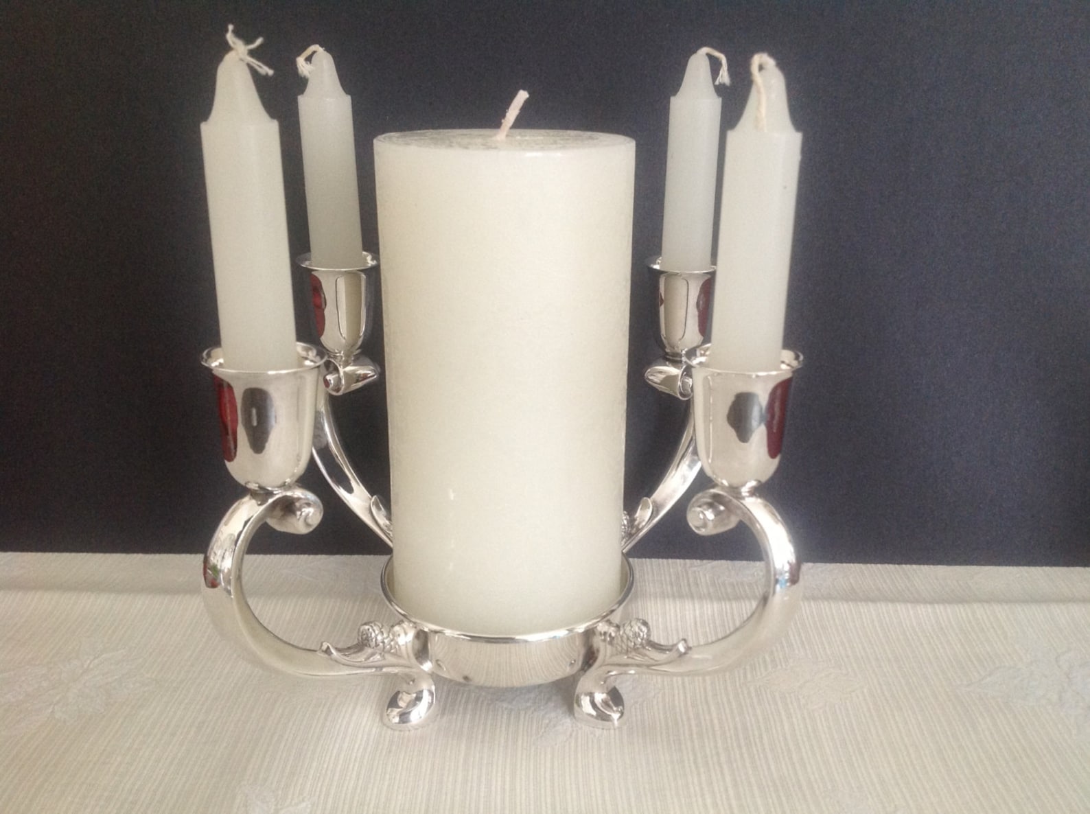 Reed and Barton Silver Plated Candle Holder Centerpiece With Etsy