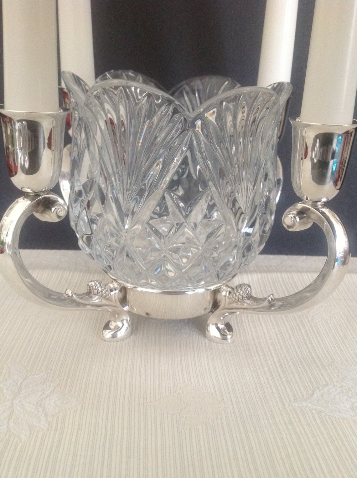Reed and Barton Silver Plated Candle Holder Centerpiece With Etsy