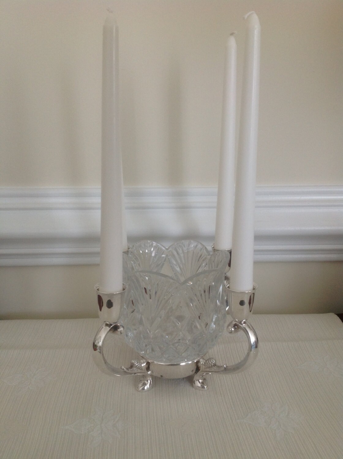 Reed and Barton Silver Plated Candle Holder Centerpiece with Etsy