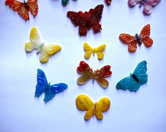 Butterflies - 12 delicate fused glass accents to decorate your works