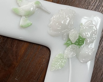 Fused Glass Flower Embellishments for Picture Frame, with No-Seam Frame Tutorial