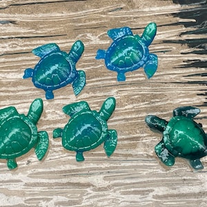 Tartarughe neonate x 5, vetro fuso, Bullseye, adorabili creature marine
