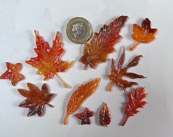Fused Glass Autumn Leaves, 90coe Accessory Set