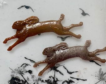 Flat back Running Hare duo.....for your own use.