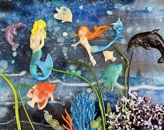 Fused Glass Mermaid Pair – Handmade COE 90 Sea Charms
