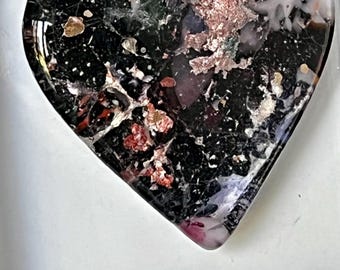 COSMIC HEART, in white box picture frame. Free standing.  Nebula piece.
