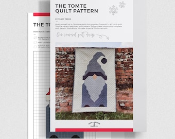 Tomte Quilt Pattern - Christmas Quilt Pattern, Easy Beginner Friendly Quilt Pattern