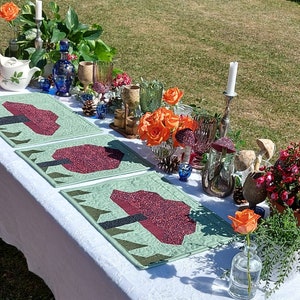 Mushroom Forest Quilted Table Runner NCU0DV1518