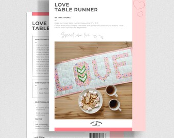 Wzór bieżnika „Love” – wzór dla początkujących quilterów