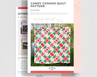 Candy Cosmos Quilt Pattern - Beginner Friendly Quilt Pattern