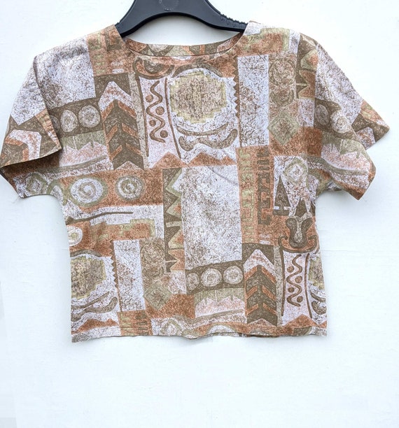 Vintage Cotton Top, Simple and Handmade in Cotton Fabric