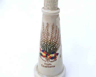 Antiguo faro de porcelana con cresta "lucky heather" de Chatteris, con esmalte brillante, alrededor de 1910