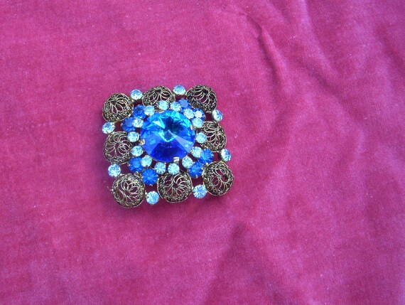 Absolutely stunning vintage large square brooch: … - image 1