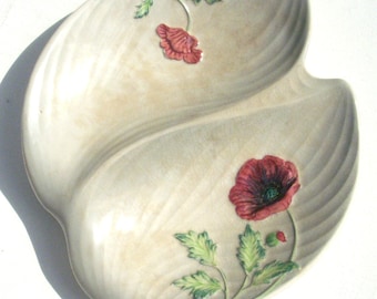 Plato vintage Shorter & Sons con diseño de amapola pintado a mano