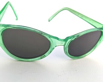 Gafas de sol vintage de plástico verde, estilo retro, para disfraces, de los años 50-60.