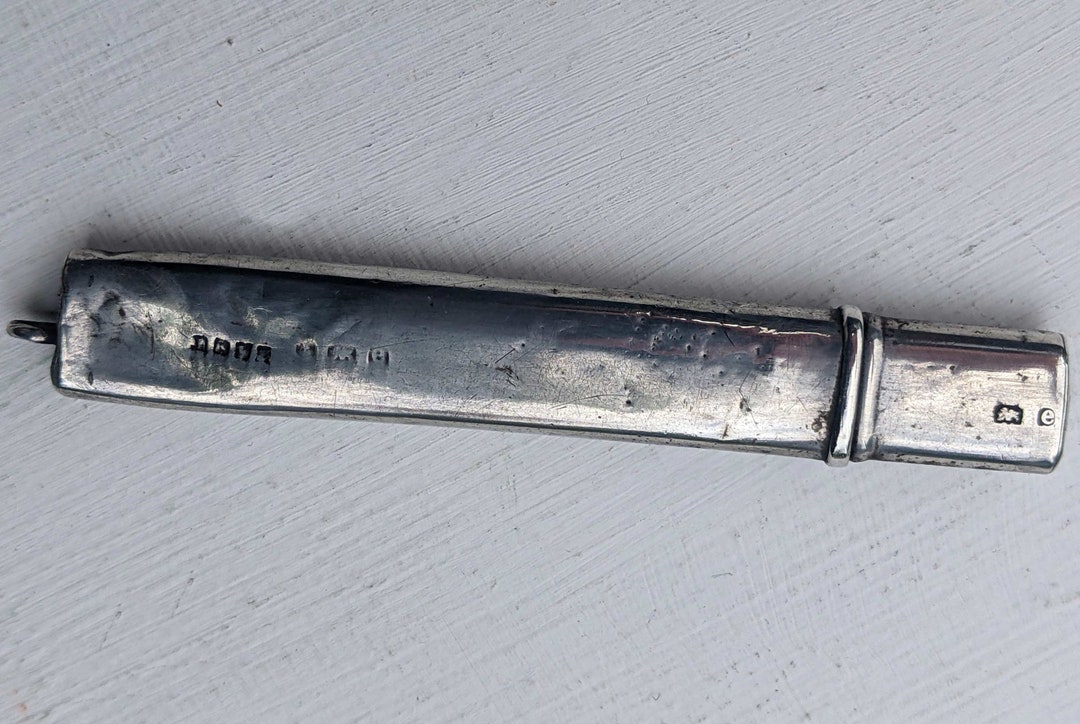 Antique, Hallmarked Silver Pencil Holder With Original Pencil, Circa