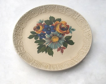 Plato lateral vintage Royal Tudorware, diseño floral inca, década de 1970