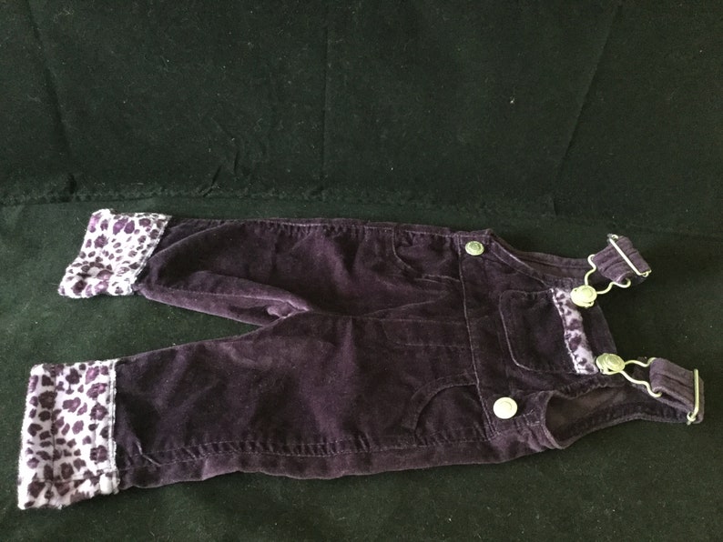 My Twinn Doll Original Vintage Bib Overalls Purple Corduroy Image 0